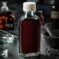 50ml Apothekerflacon Meplat klar mit weißem Schraubverschluss und Schaumeinlage