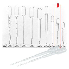 1ml Transferpipette (104x10mm) ohne Graduierung