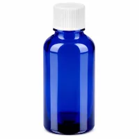 Hochwertige 30ml Glasflasche in Kobaltblau mit auslaufsicherem Schraubdeckel für Labor