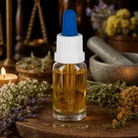Medizinische Tropfflasche 10ml Klarglas mit blauem Gummiaufsatz für Pflanzenextrakte