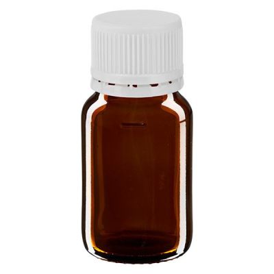 30ml Medizinflasche braun, Verschluss weiß mit Originalitätsring ApoGlas