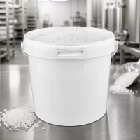 Eimer 5,6 Liter weiß PP mit Deckel zur hygienischen Lagerung von Salz und Trockenprodukten