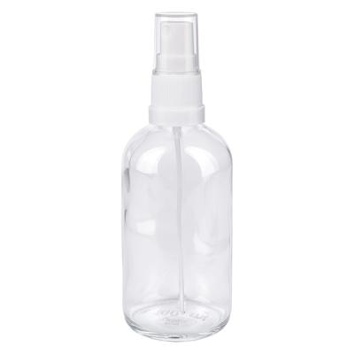 Klarglas Sprühflasche 100ml mit weißem Aufsatz UT18 für Flüssigkeiten