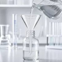 Funktionaler Glastrichter 60 Grad Winkel aus Kalk-Soda für pharmazeutische Anwendungen 45mm