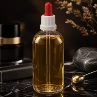 100ml Glasflasche mit integrierter Messpipette und rotem Ball für Laboranwendungen ClearLine UT18
