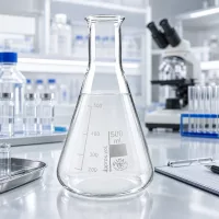 Steriler Erlenmeyerkolben 500ml Enghals mit Skala für mikrobiologische Kultivierung