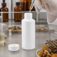 HDPE Flasche 30ml weiß opak mit weitem Schraubverschluss für Laboranwendungen