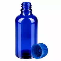UV-schützende 50ml Glasflasche blau mit 11mm Öffnung für Tinkturen und Extrakte