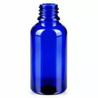 Stilvolle 30ml Glasflasche mit Sprühmechanismus in tiefem Blau für Beauty-Anwendungen