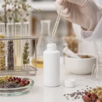 Verschlusslose weiße HDPE Apothekenflasche 30ml für die naturkosmetische Produktentwicklung