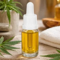 Nahaufnahme 10ml Klarglasflasche mit sichtbarem Glasröhrchen im weißen Pipettenverschluss