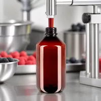 Schlanke braune 500ml PET Rundflasche mit weißem Originalitätsverschluss für Sirupe