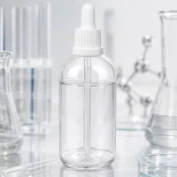 Pharmazeutische Abfüllflasche 100ml ClearLine weiß mit Präzisionstropfer UT18