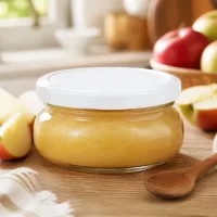 UNiTWIST Terrinenglas 120ml mit weißem Deckel ideal für Apfelbrei und Babynahrung befüllt