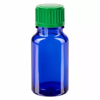 Kompakte blaue Tropfflasche 10ml mit grünem Verschluss für Aromatherapie und Kosmetik