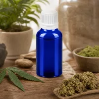 Vielseitige 20ml Blauglasflasche mit kindersicherem Verschluss für Tinkturen und Extrakte