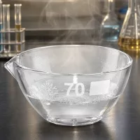Chemieresistente Abdampfschale 60ml aus Borosilikatglas mit ergonomischem Ausguss für Labore
