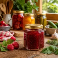 Transparente 47ml Sechseck-Gläser mit goldenen Deckeln für Marmelade und Geschenke UNiTWIST