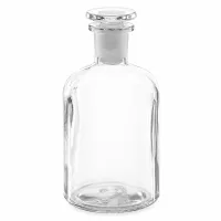 Apothekerflasche 250ml transparent Enghals Rundschulter mit aufgesetztem Glasstopfen