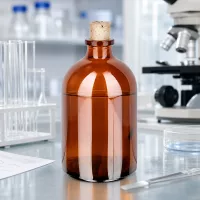 Braunglas-Aufbewahrungsflasche 100ml Korken 11/14mm säurebeständig für Labor und Apotheke