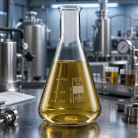Enghals-Erlenmeyerkolben 500ml Laborqualität mit Messmarkierungen auf Edelstahl-Arbeitsfläche