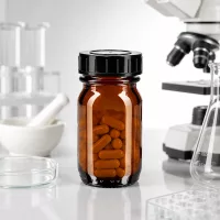 Professionelle 30ml Weithalsglasflasche aus UV-resistentem Material fuer Medikamente