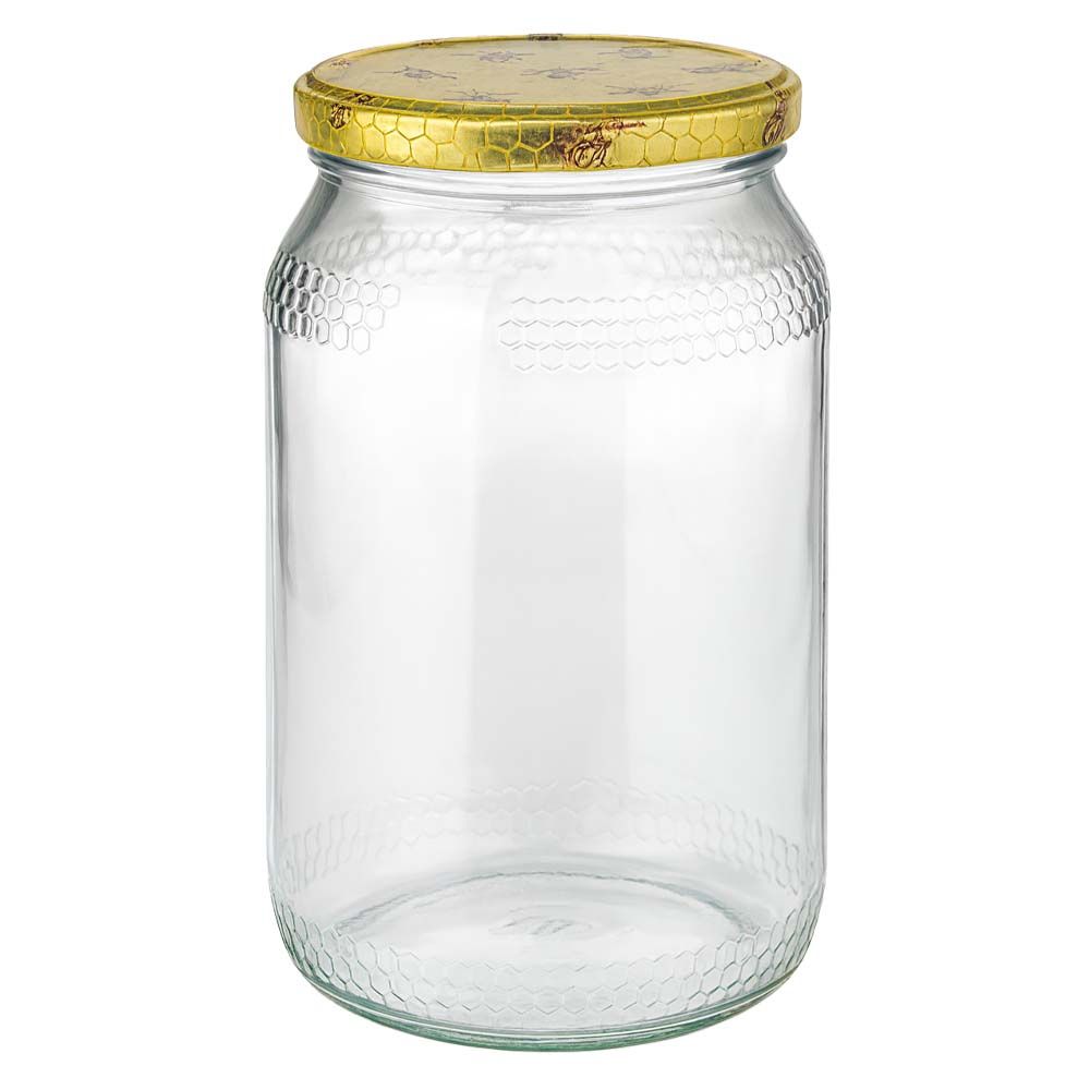 1260g Honigglas + BasicSeal Deckel Bienenwabe UNiTWIST