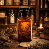 Historische Apothekerflasche 50ml braunes Glas Enghals Glasstopfen für Kräutermedizin