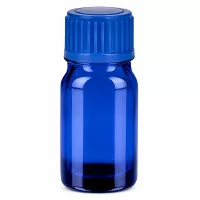 Robuste 5ml Flasche in blau mit 11mm Standardgewinde für sichere Lagerung von Flüssigkeiten