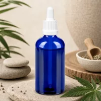 Medizinflasche 100ml blau mit kindersicherem Tropfverschluss für pharmazeutische Anwendungen