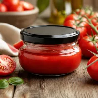 Einmachglas 120ml bauchige Terrinenform schwarzer Metalldeckel perfekt für Gewürzpasten und Dips