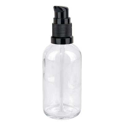 Dosierflaschen 100ml Klarglas schwarze Pumpe STD ClearLine für Seren und Öle