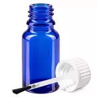 10ml Pinselglasflasche blau mit weißem Verschluss STD BlueLine UT18/10 Gewindemaß