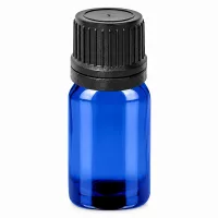 Professionelle blaue Tropfflasche 5ml mit schwarzem OV-Verschluss für genaue Portionierung