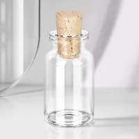 Wiederverschließbare Klarglas-Flasche 10ml mit fest sitzendem Korken 11/14mm für Flüssigkeiten