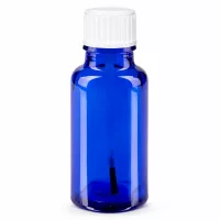 Medizinische Pinselflasche 20ml blaues Apothekenglas weißer Standardverschluss