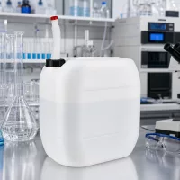 Robuster Kanister 30L mit Auslaufrohr Flex für sichere Flüssigkeitsausgabe im Labor