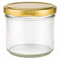 UNiTWIST Sturzglas 125ml mit goldenem TO66 BioSeal Deckel - Einmachglas für Marmelade und Konserven
