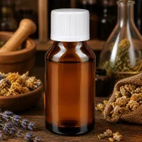 UV-schützende Braunglasflasche 30ml mit Tropfeinsatz für Kräuteressenzen und ätherische Öle