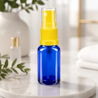 Apothekensprayflasche blau 10ml gelber Zerstäuber ideal für ätherische Öle und Seren