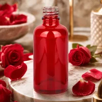 Professionelle 50ml Apothekenflasche RedLine UT18/50 aus UV-schützendem roten Glas für Laborgebrauch