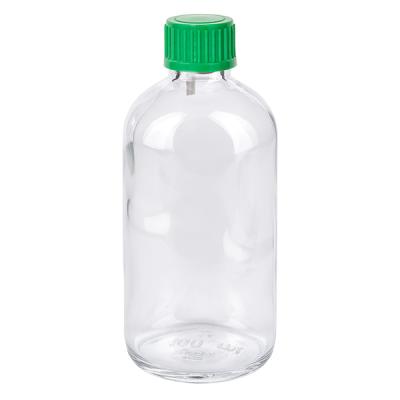 Zylindrische Klarglas Tropfflasche 100ml grün UT18 für pharmazeutische Anwendungen