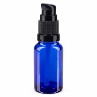 Miniatur Pumpflasche 10ml blau schwarz ideal für ätherische Öle und Seren
