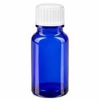 Apothekenglas blau 10ml Rundfl asche mit weißem Verschluss für ätherische Öle