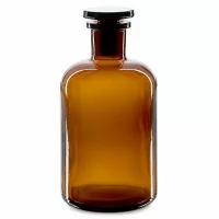 Chemikalienflasche 500ml Braunglas Enghals mit Glasstopfen Rundschulter