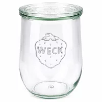 WECK Tulpenglas 1062ml mit Glasdeckel RR100 Einmachglas transparent mit WECK Logo geprägt