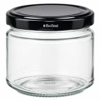 UniTWIST Runda330 Einmachglas mit schwarzem TO82 BioSeal Deckel Glaskonserve Aufbewahrung Küche