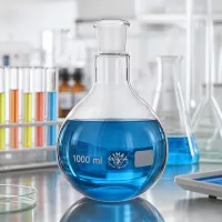 Chemiekolben 1000ml aus robustem Laborglas für analytische Verfahren und Experimente