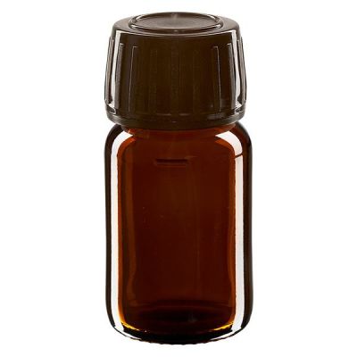 30ml Medizinflasche braun, Verschluss braun mit Originalitätsring ApoGlas