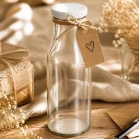 Klare 150ml UNiTWIST Flasche weißer Kunststoffdeckel als personalisiertes Geschenk verpackt